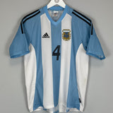 2002/04 ARGENTINA POCHETTINO #4 HOME SHIRT (S) ADIDAS