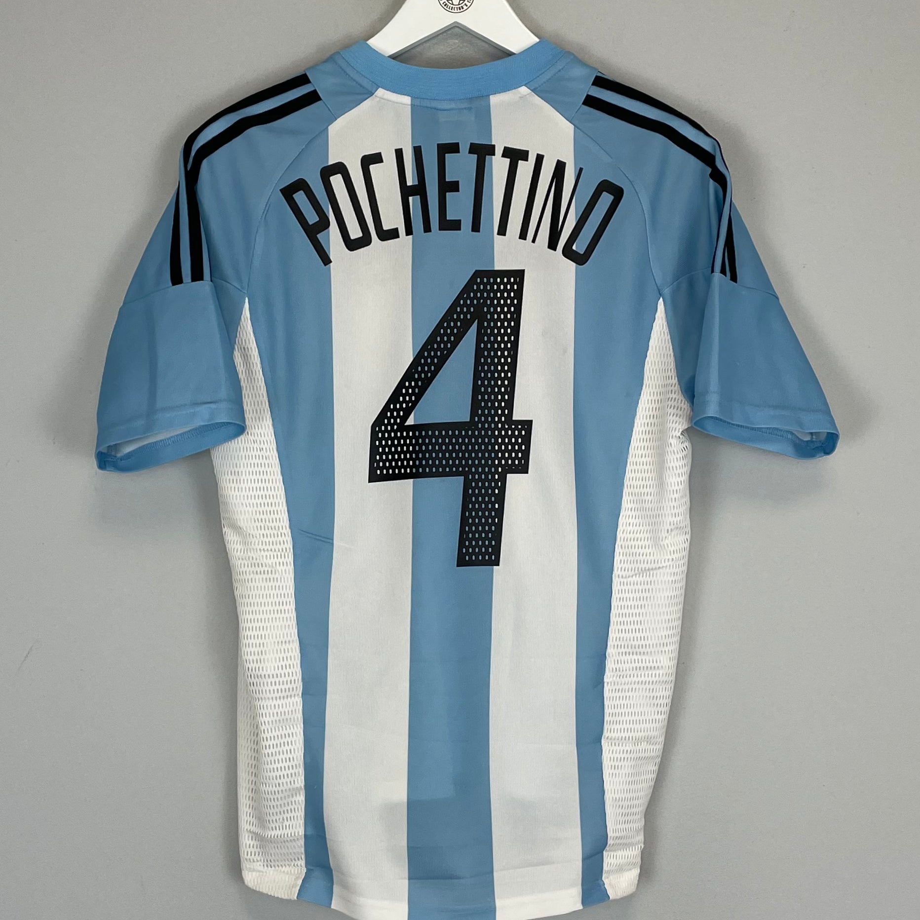 Shop 2002/04 ARGENTINA POCHETTINO #4 HOME SHIRT (S) ADIDAS, classic football shirts, vintage football shirts & retro soccer jerseys at Cult Kits