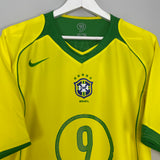 2004/06 BRAZIL RONALDO #9 HOME SHIRT (L) NIKE