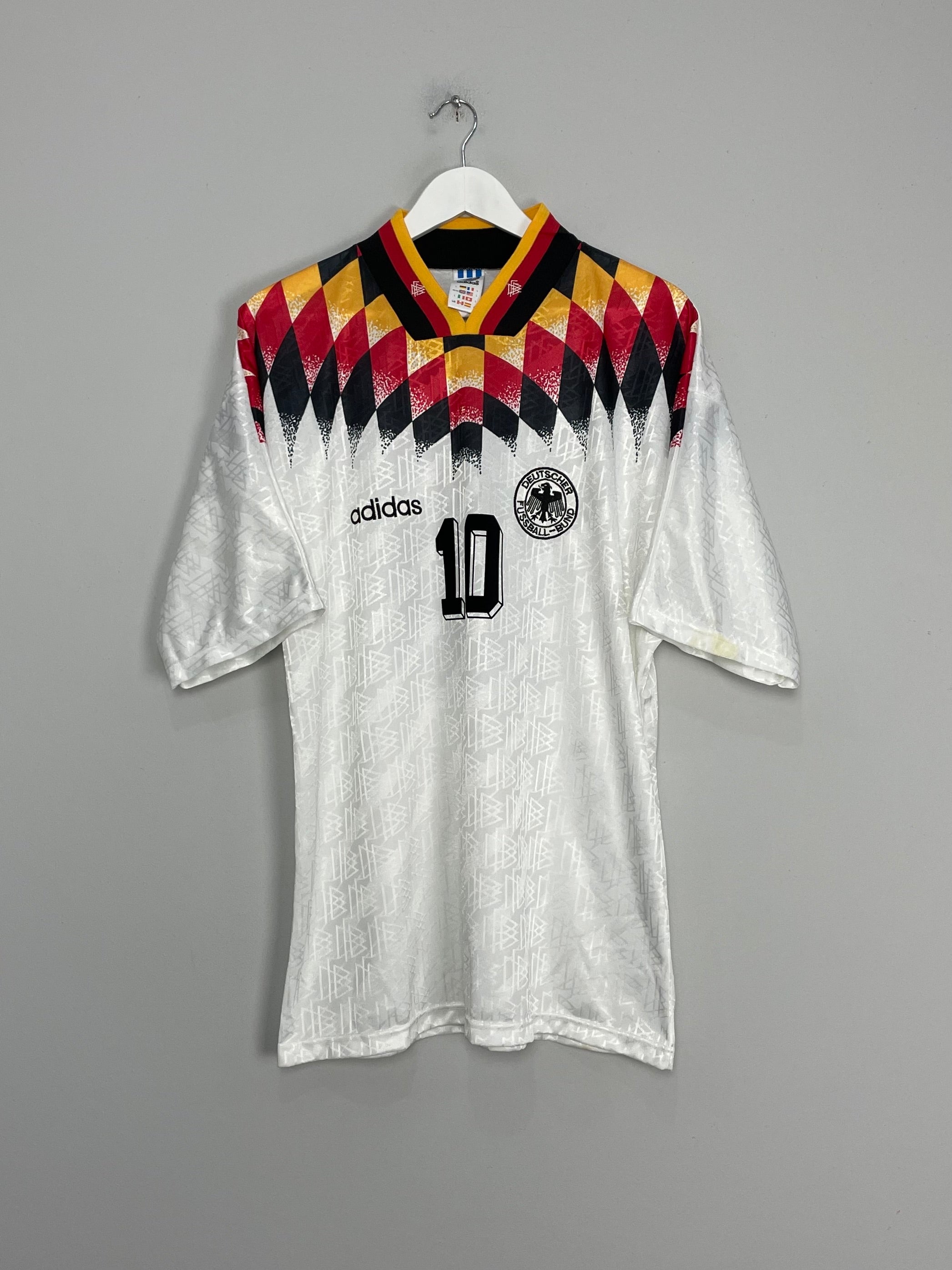 Shop 1994/96 GERMANY MATTHAUS #10 HOME SHIRT (L) ADIDAS, classic football shirts, vintage football shirts & retro soccer jerseys at Cult Kits