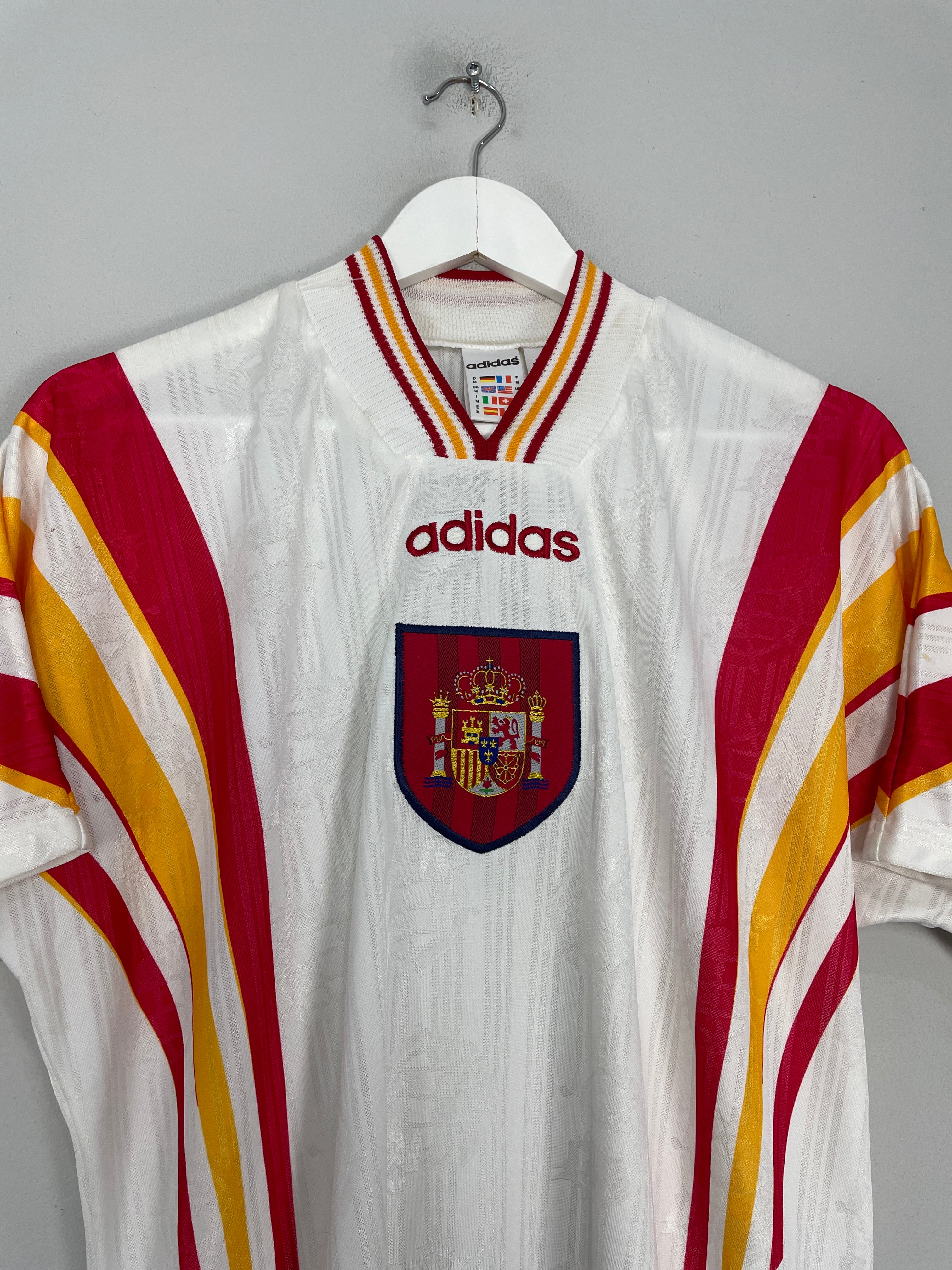 Shop 1996/98 SPAIN AWAY SHIRT (M) ADIDAS, classic football shirts, vintage football shirts & retro soccer jerseys at Cult Kits