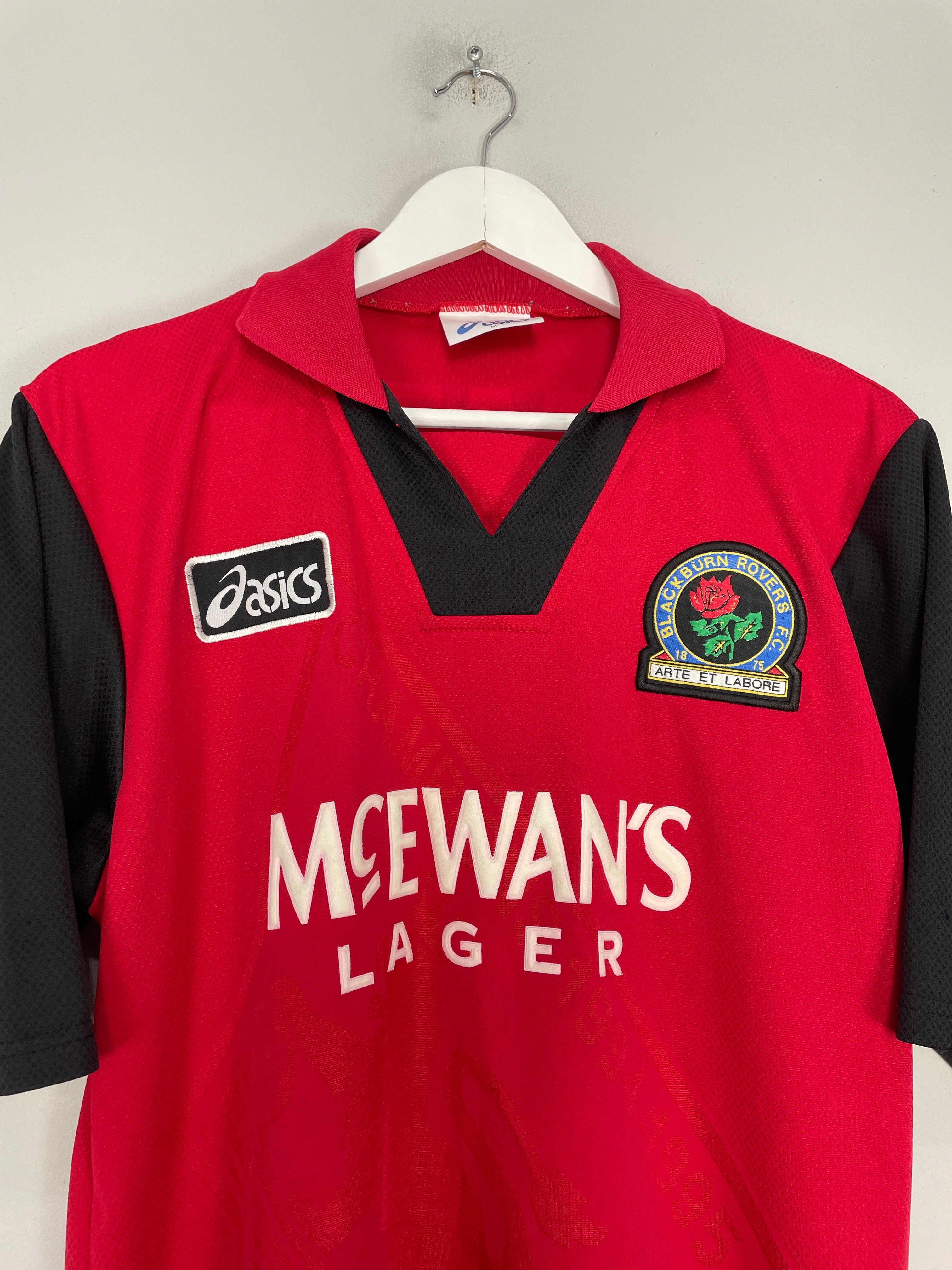 Shop 1995/96 BLACKBURN ROVERS SHEARER #9 AWAY SHIRT (M) ASICS, classic football shirts, vintage football shirts & retro soccer jerseys at Cult Kits