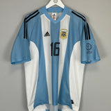 2002/04 ARGENTINA AIMAR #16 HOME SHIRT (L) ADIDAS