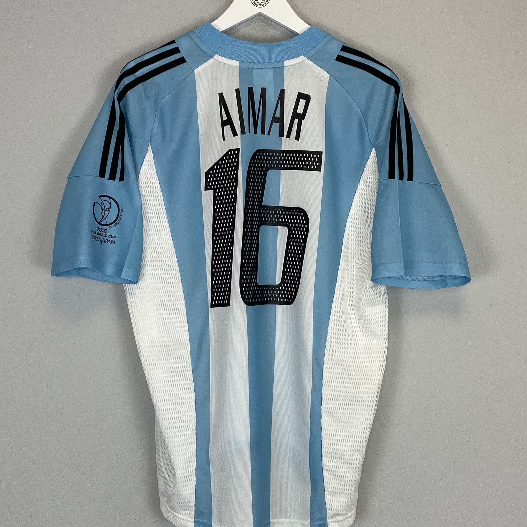 Shop 2002/04 ARGENTINA AIMAR #16 HOME SHIRT (L) ADIDAS, classic football shirts, vintage football shirts & retro soccer jerseys at Cult Kits