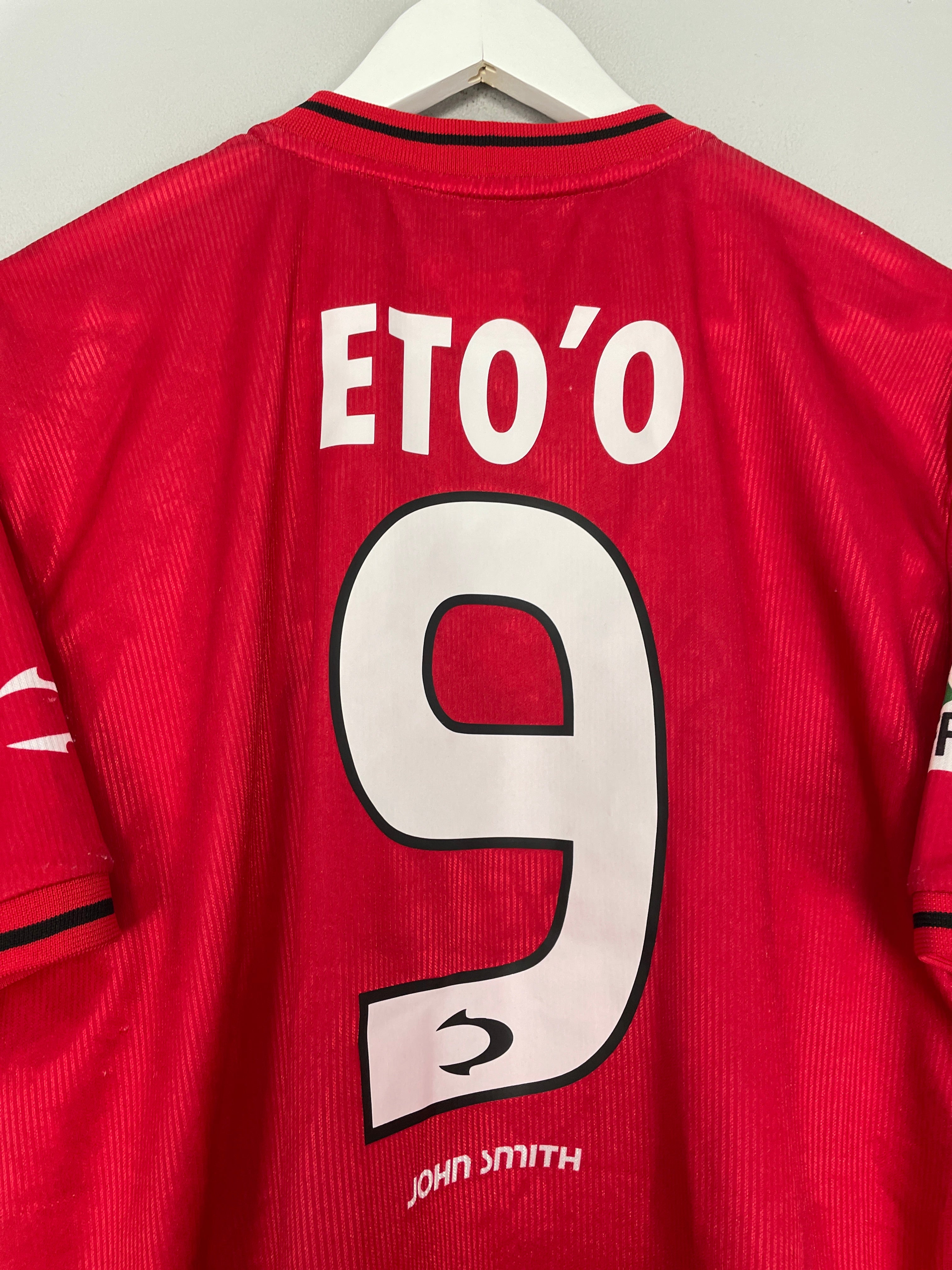 Shop 2000/01 REAL MALLORCA ETO'O #9 HOME SHIRT (L) JOHN SMITH, classic football shirts, vintage football shirts & retro soccer jerseys at Cult Kits