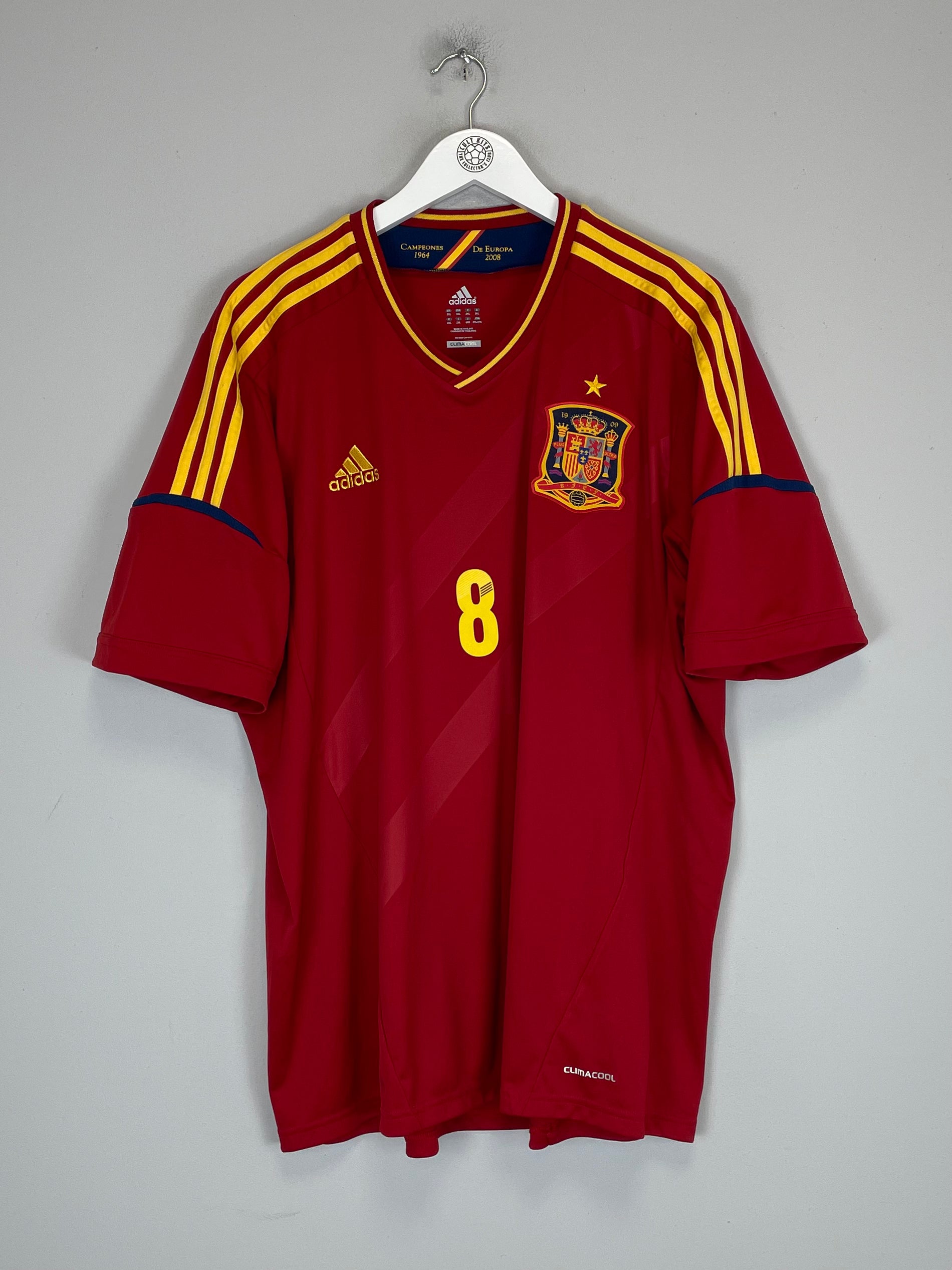 Shop 2011/12 SPAIN XAVI #8 HOME SHIRT (XXL) ADIDAS, classic football shirts, vintage football shirts & retro soccer jerseys at Cult Kits