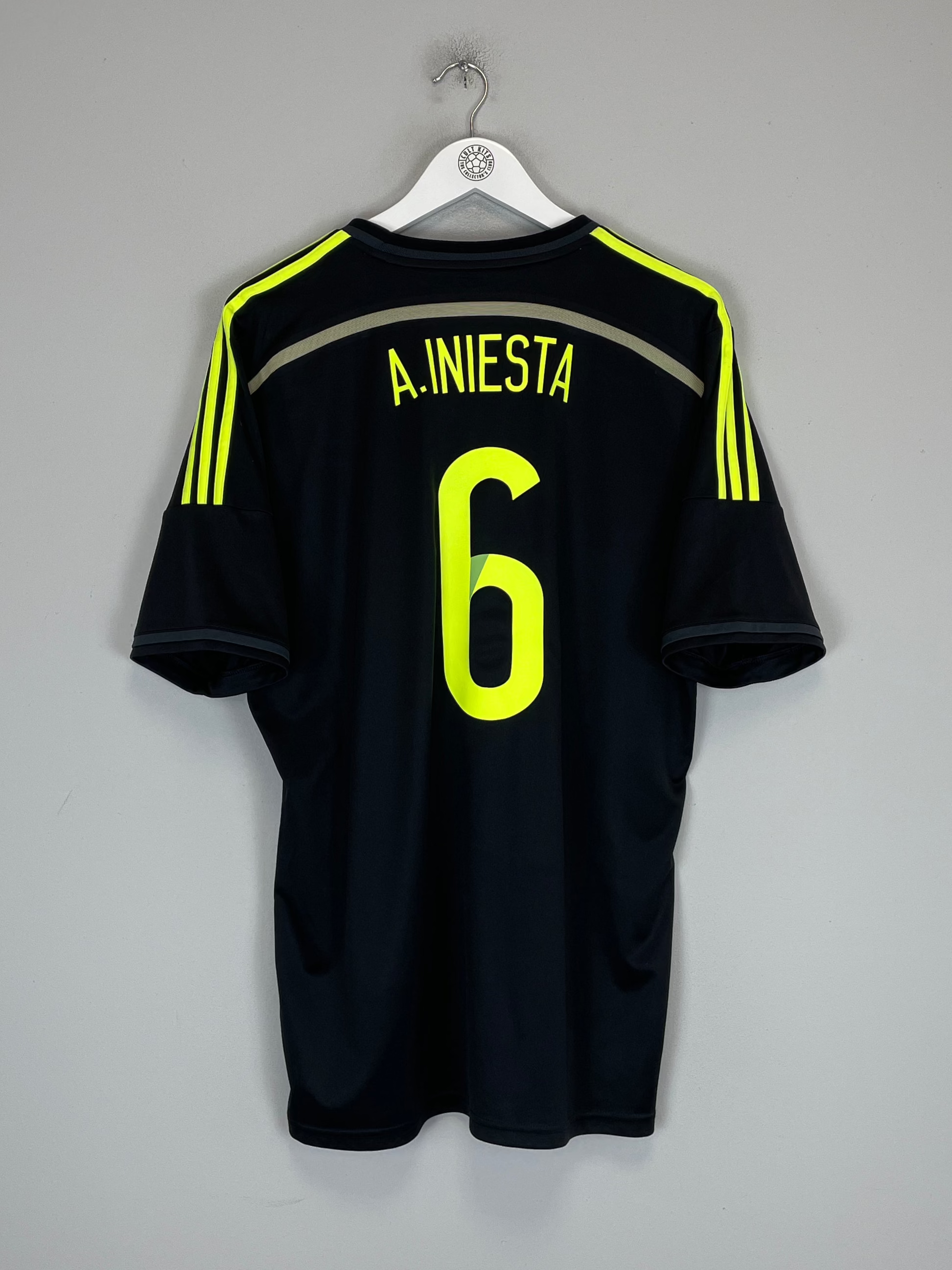 Shop 2013/15 SPAIN A.INIESTA #6 AWAY SHIRT (XL) ADIDAS, classic football shirts, vintage football shirts & retro soccer jerseys at Cult Kits