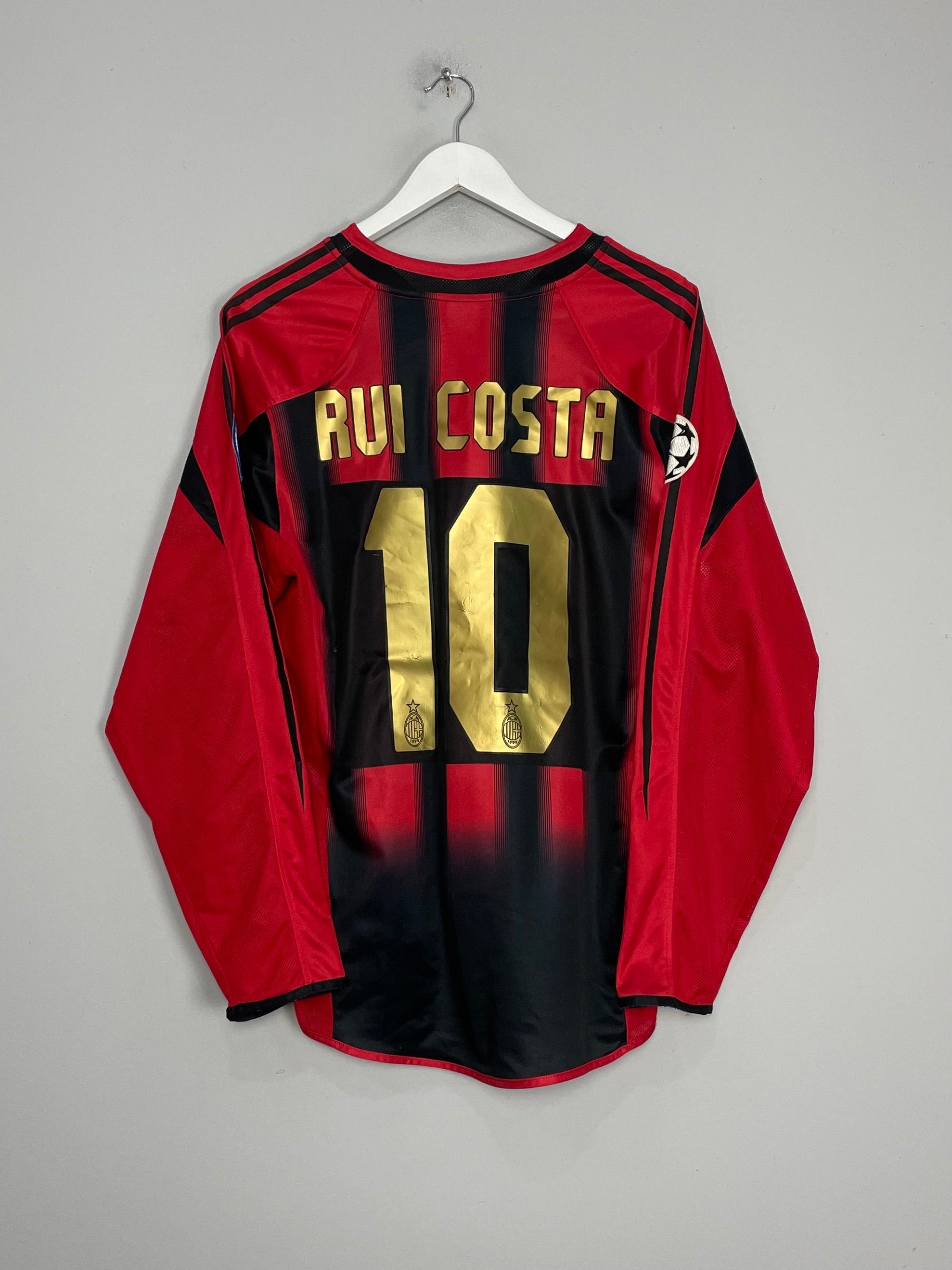 Shop 2004/05 AC MILAN RUI COSTA #10 C/L L/S HOME SHIRT (M) ADIDAS, classic football shirts, vintage football shirts & retro soccer jerseys at Cult Kits