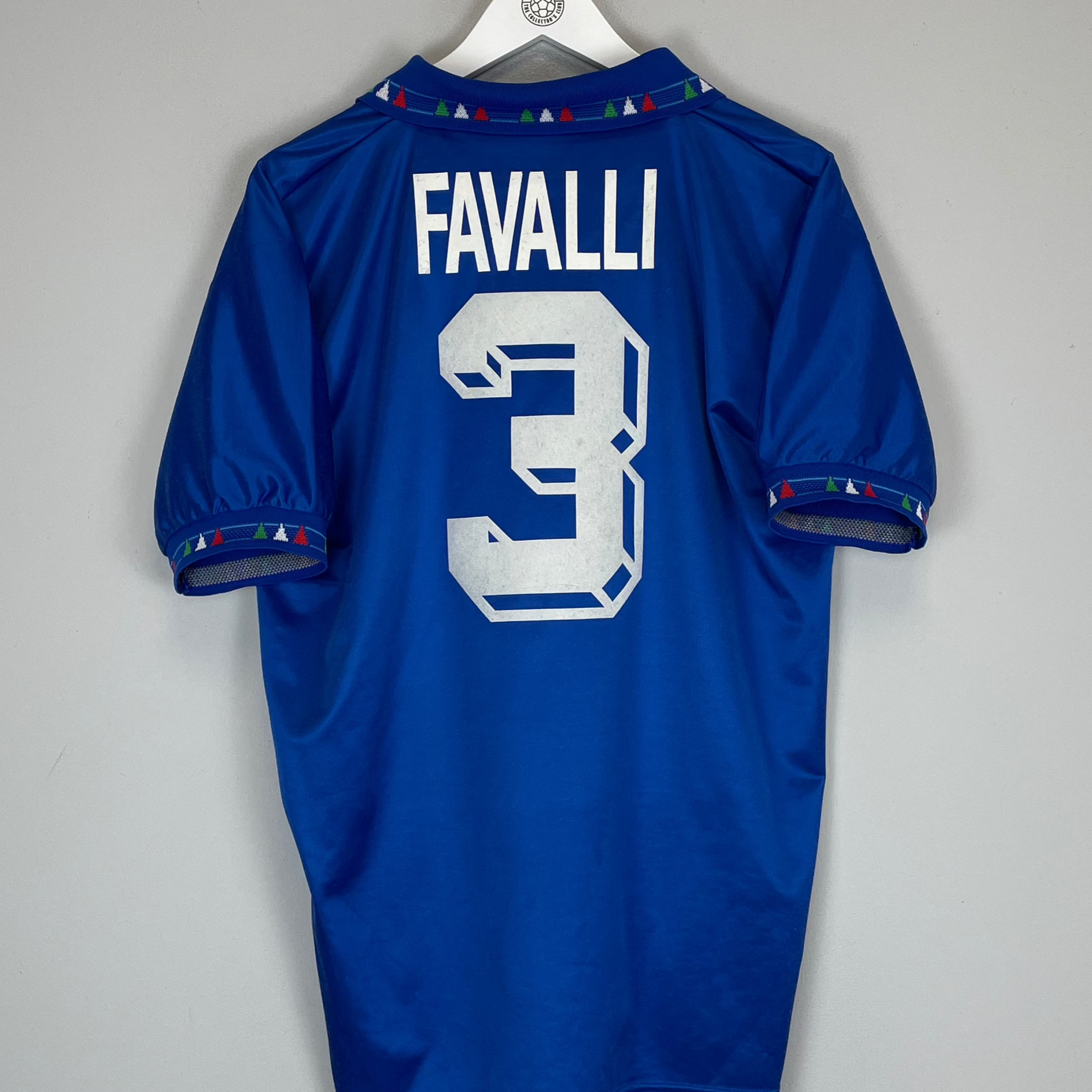 Shop 1992/93 ITALY FAVALLI #3 *PLAYER ISSUE* HOME SHIRT (L) DIADORA, classic football shirts, vintage football shirts & retro soccer jerseys at Cult Kits