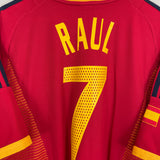 Shop 2002/04 SPAIN RAUL #7 HOME SHIRT (L) ADIDAS, classic football shirts, vintage football shirts & retro soccer jerseys at Cult Kits