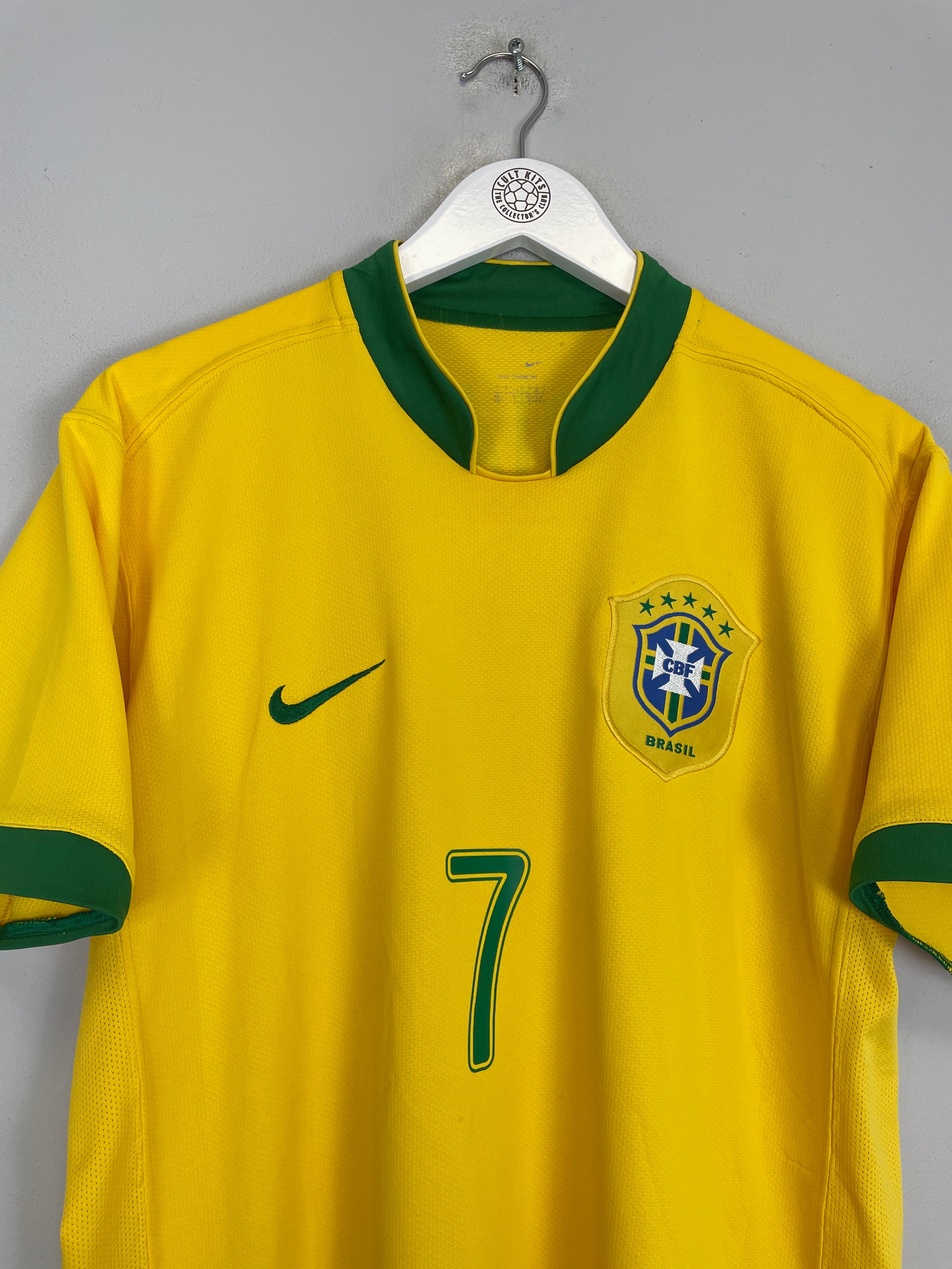 Shop 2006/08 BRAZIL ADRIANO #7 HOME SHIRT (L) NIKE, classic football shirts, vintage football shirts & retro soccer jerseys at Cult Kits