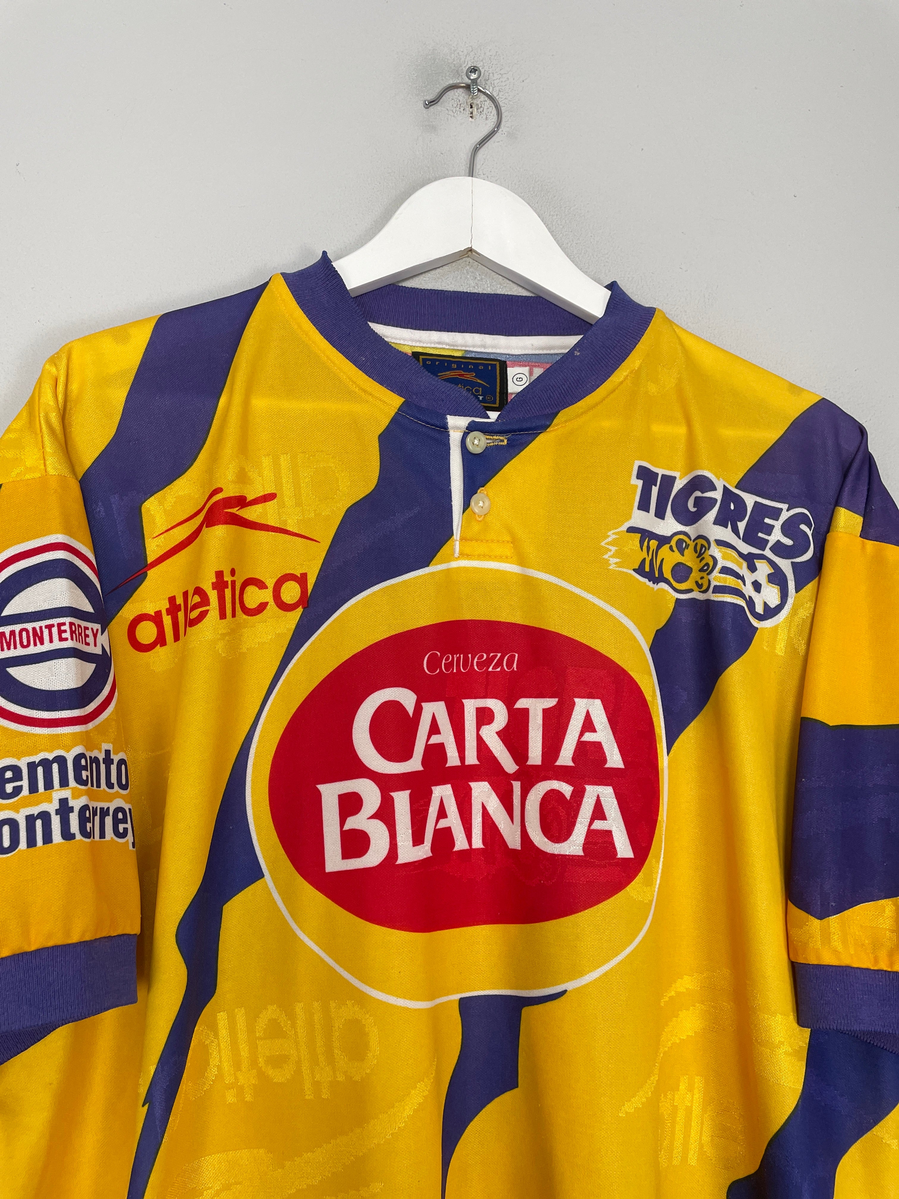 Shop 1996/97 TIGRES HOME SHIRT (L) ATLETICA, classic football shirts, vintage football shirts & retro soccer jerseys at Cult Kits