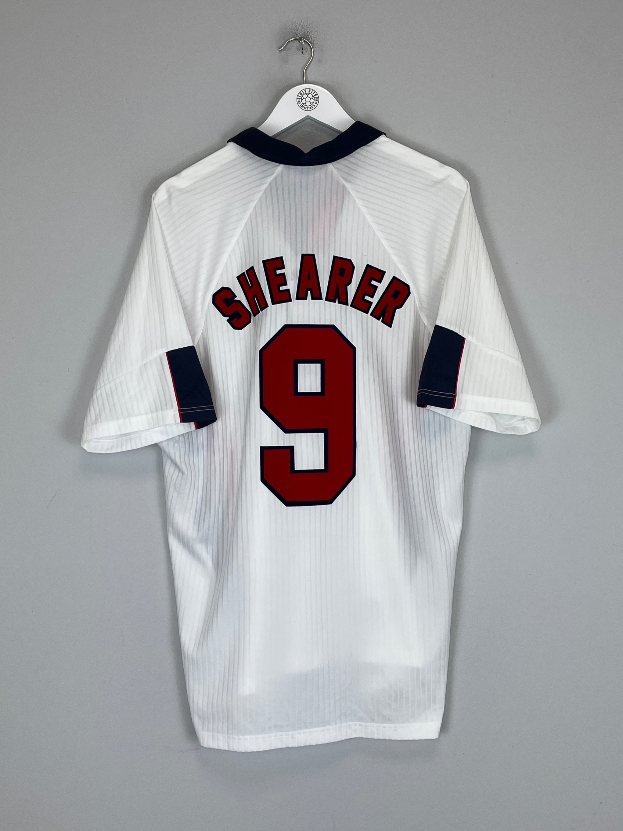 Shop 1997/99 ENGLAND SHEARER #9 HOME SHIRT (XL) UMBRO, classic football shirts, vintage football shirts & retro soccer jerseys at Cult Kits