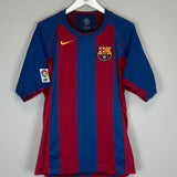 Buy 2004/05 BARCELONA RONALDINHO 10 HOME SHIRT (L) NIKE ~ Free worldwide shipping available ~ Authentic Vintage Football Shirts from Cult Kits