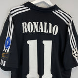 Shop 2002/03 REAL MADRID RONALDO #11 *CENTENARY* AWAY SHIRT (XL) ADIDAS, classic football shirts, vintage football shirts & retro soccer jerseys at Cult Kits