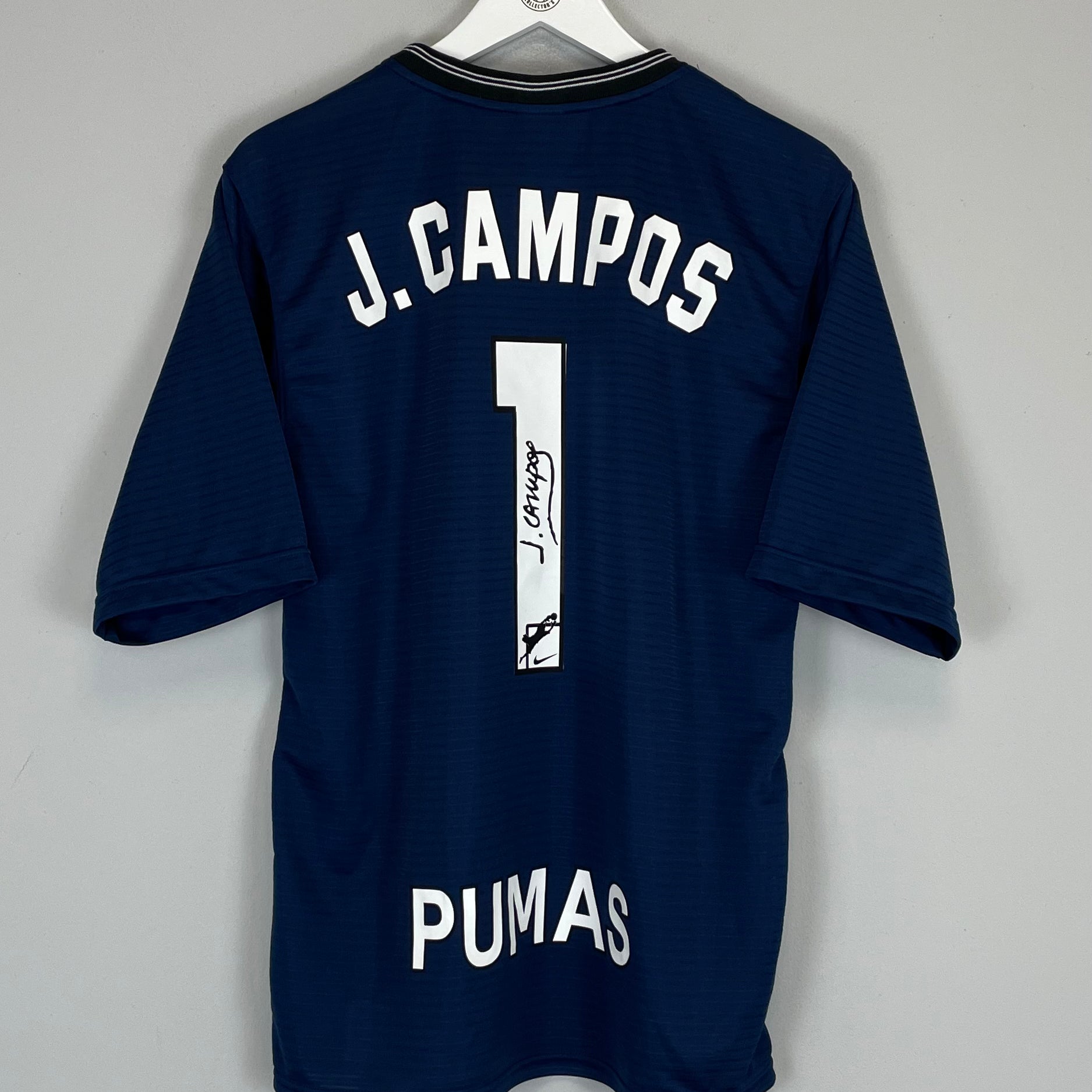 Shop 1998/99 UNAM PUMAS J.CAMPOS #1 GK SHIRT (M) NIKE, classic football shirts, vintage football shirts & retro soccer jerseys at Cult Kits