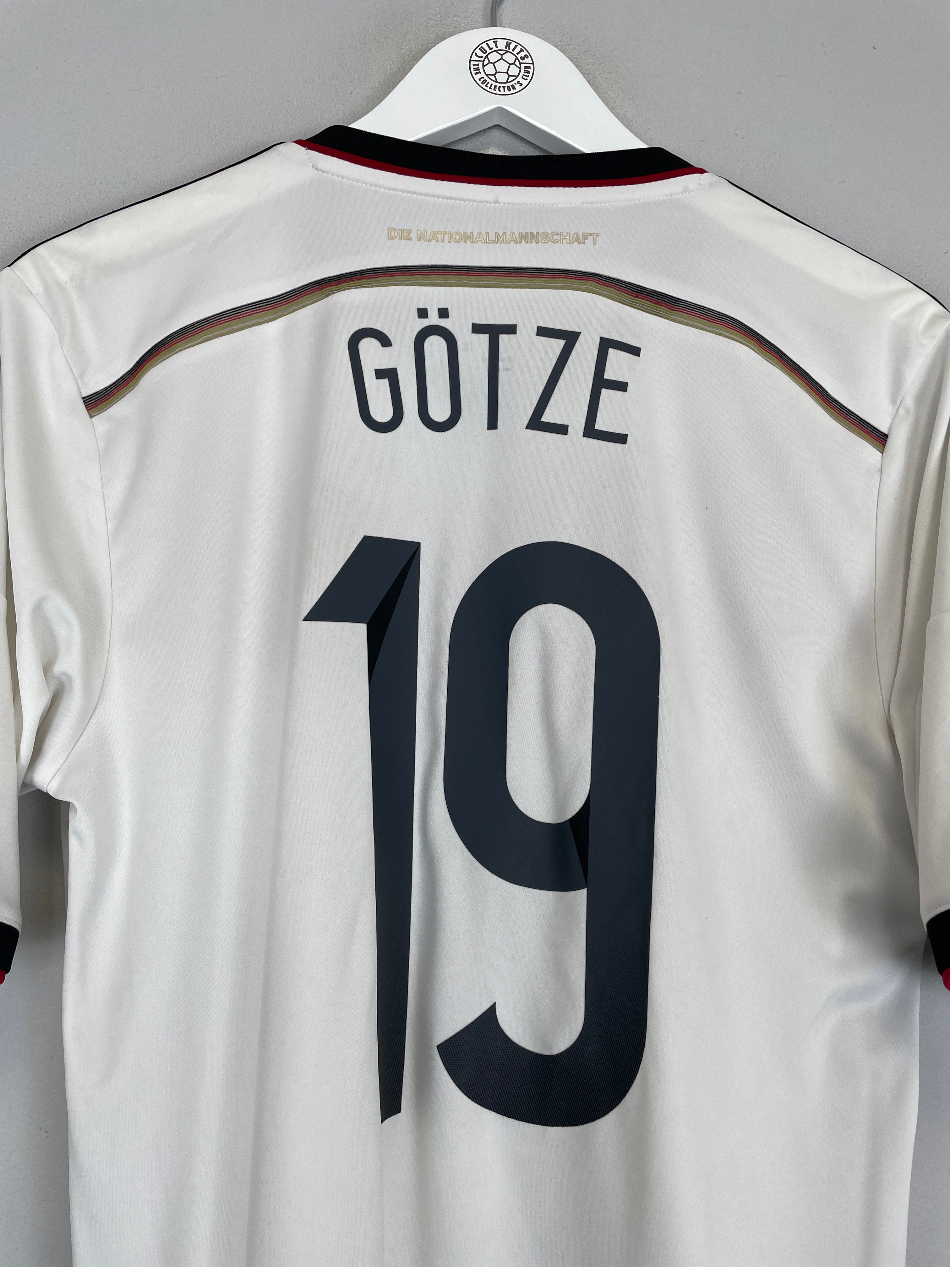Shop 2014/15 GERMANY GOTZE #19 HOME SHIRT (M) ADIDAS, classic football shirts, vintage football shirts & retro soccer jerseys at Cult Kits