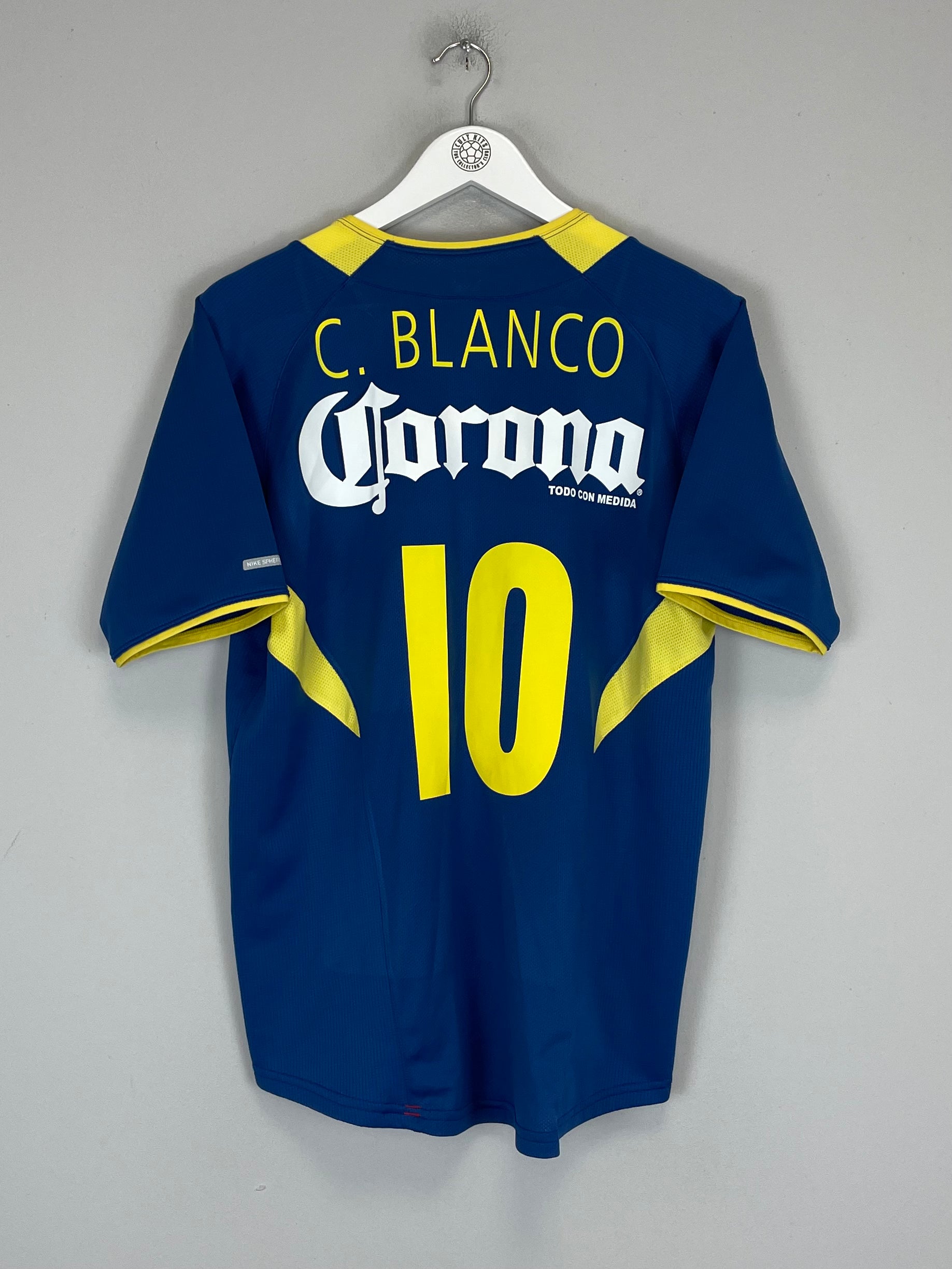 Shop 2005/06 CLUB AMERICA C.BLANCO #10 AWAY SHIRT (M) NIKE, classic football shirts, vintage football shirts & retro soccer jerseys at Cult Kits