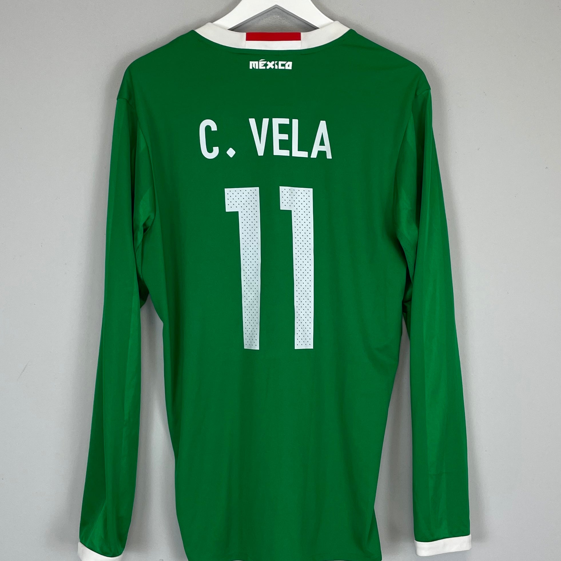 Shop 2016/17 MEXICO C.VELA #11 L/S HOME SHIRT (L) ADIDAS, classic football shirts, vintage football shirts & retro soccer jerseys at Cult Kits