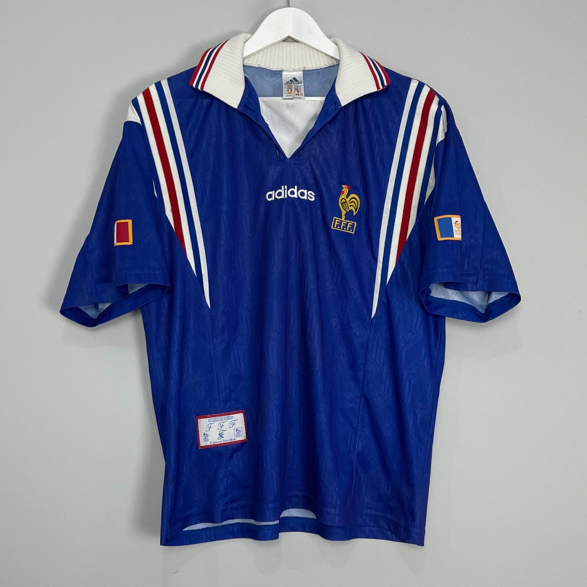 Shop 1996/98 FRANCE HOME SHIRT (XL) ADIDAS, classic football shirts, vintage football shirts & retro soccer jerseys at Cult Kits