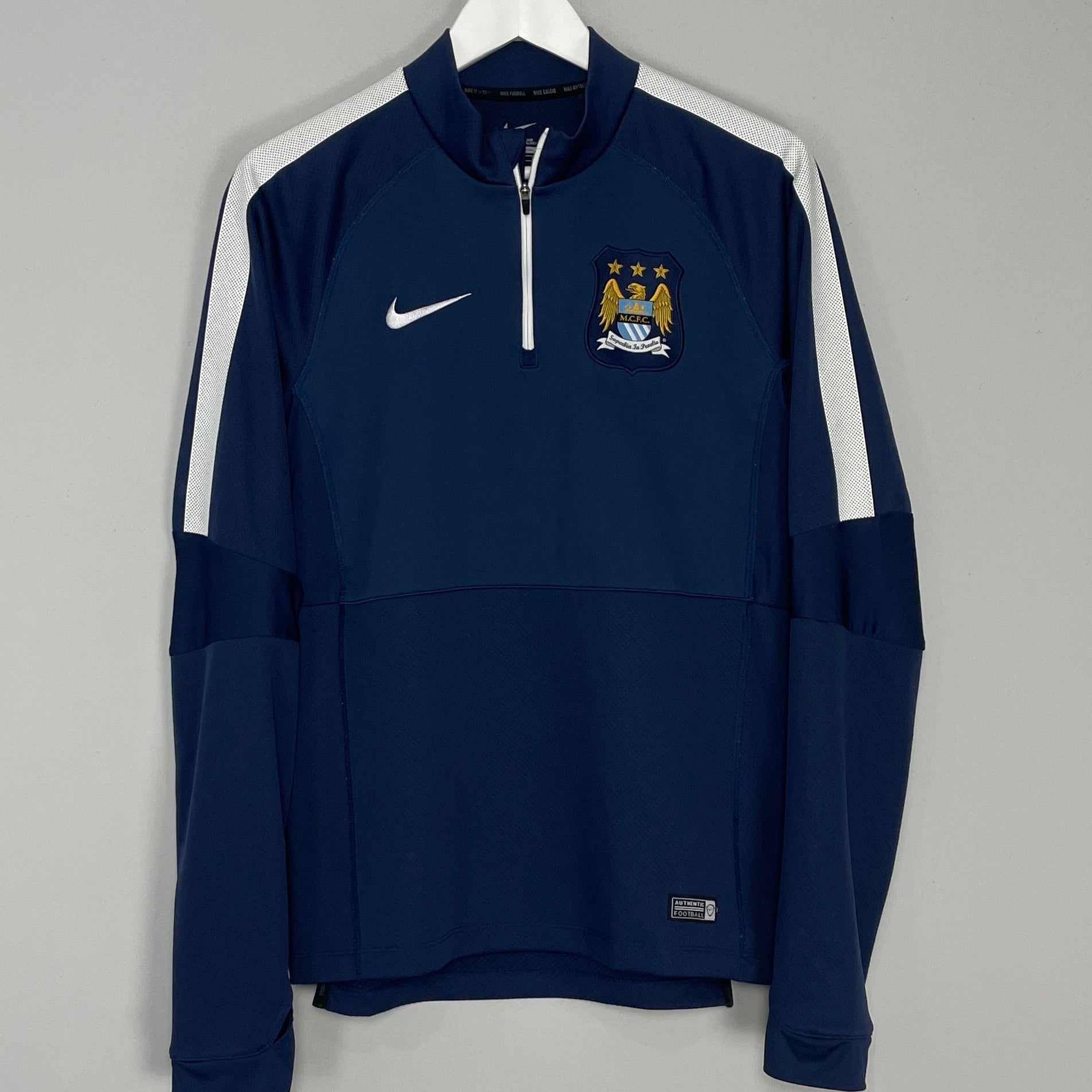 Shop 2014/15 MANCHESTER CITY 1/4 ZIP (S) NIKE, classic football shirts, vintage football shirts & retro soccer jerseys at Cult Kits