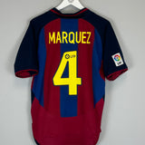 2003/04 BARCELONA MARQUEZ #4 HOME SHIRT (M) NIKE