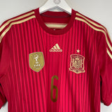 Shop 2013/15 SPAIN A.INIESTA #6 HOME SHIRT (M) ADIDAS, classic football shirts, vintage football shirts & retro soccer jerseys at Cult Kits