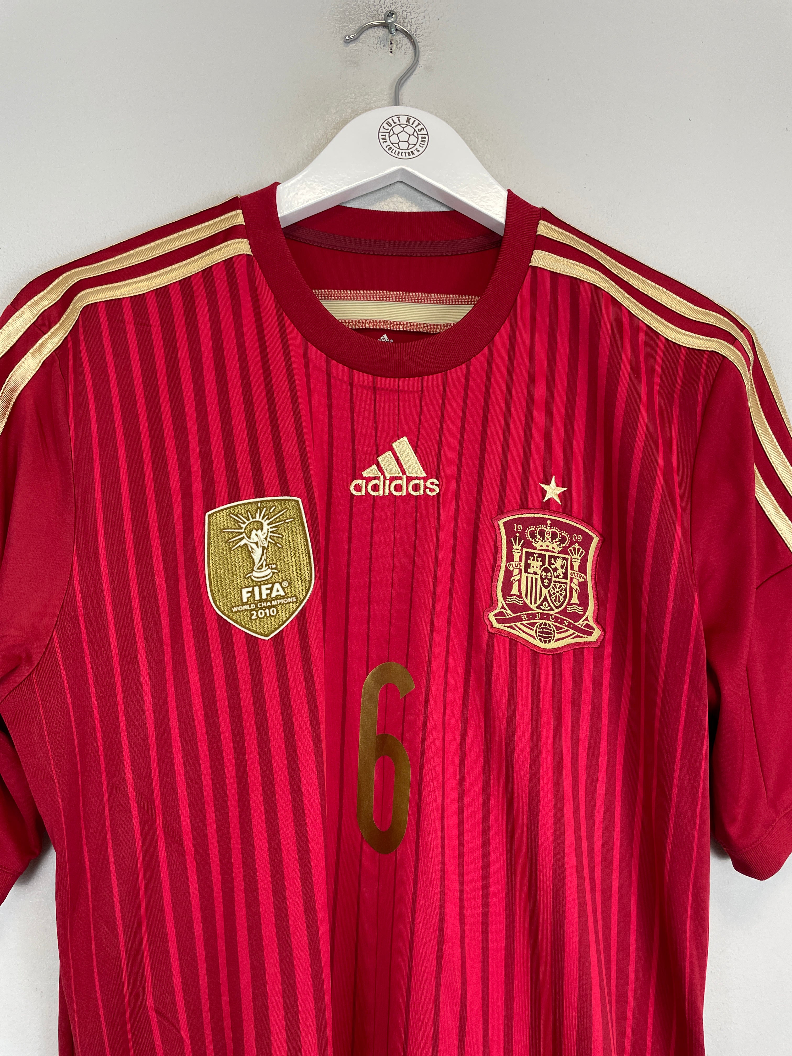 Shop 2013/15 SPAIN A.INIESTA #6 HOME SHIRT (M) ADIDAS, classic football shirts, vintage football shirts & retro soccer jerseys at Cult Kits