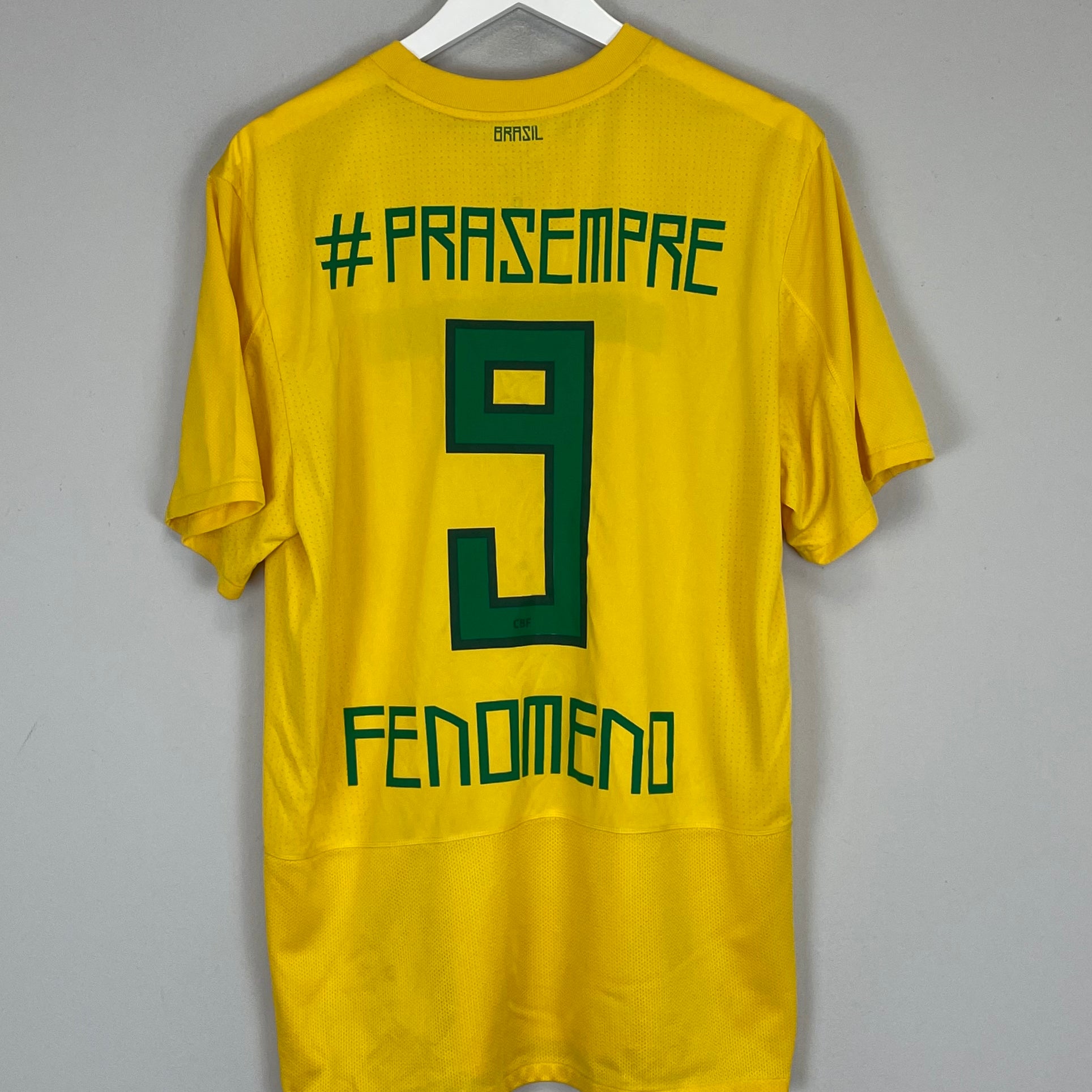 Shop 2011/12 BRAZIL RONALDO #9 FENOMENO HOME SHIRT (L) NIKE, classic football shirts, vintage football shirts & retro soccer jerseys at Cult Kits