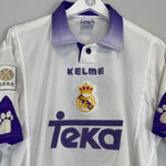 Shop 1997/98 REAL MADRID ROBERTO CARLOS #3 HOME SHIRT (M) KELME, classic football shirts, vintage football shirts & retro soccer jerseys at Cult Kits