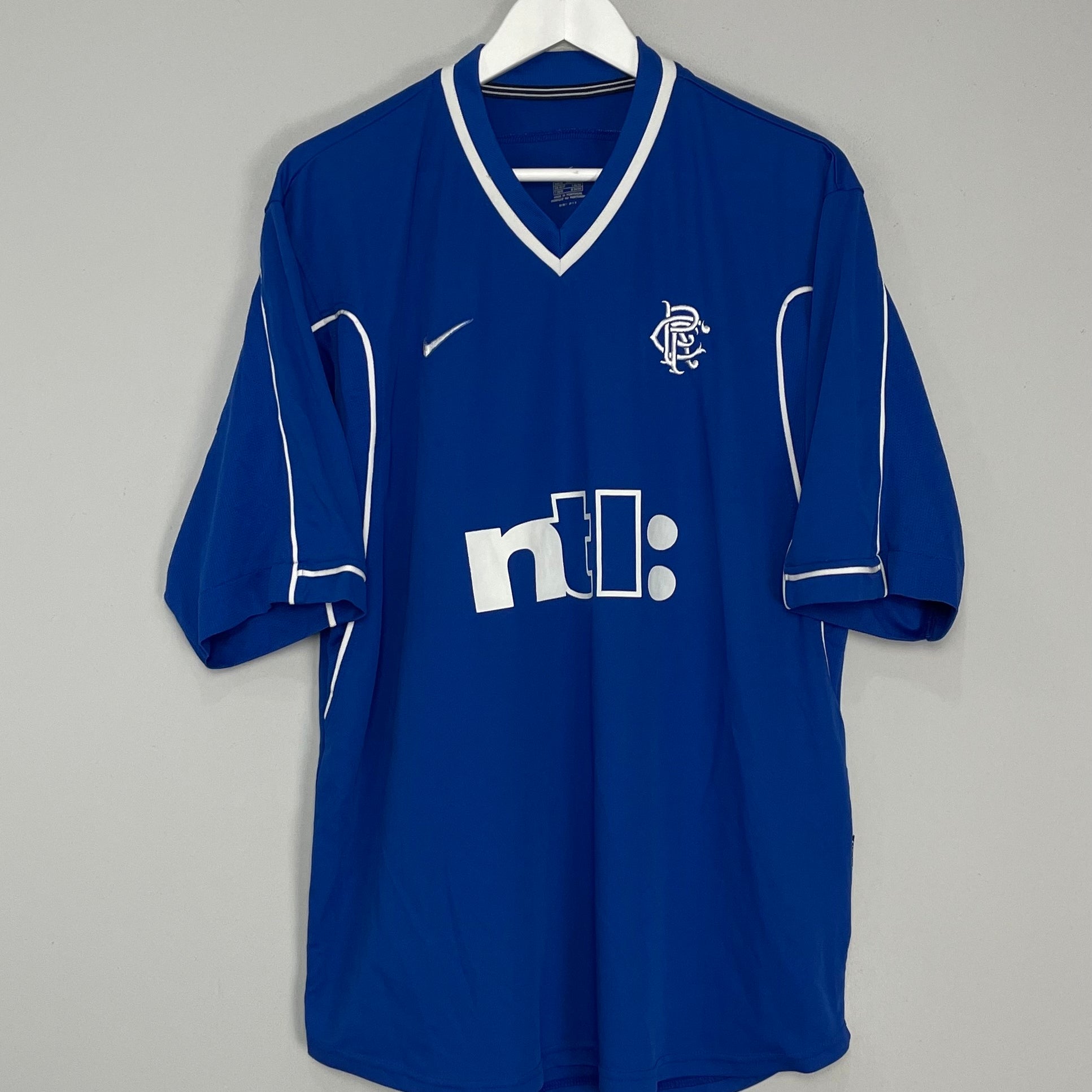 Shop 1999/01 RANGERS HOME SHIRT (XL) NIKE, classic football shirts, vintage football shirts & retro soccer jerseys at Cult Kits