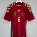 Shop 2013/15 SPAIN A.INIESTA #6 HOME SHIRT (S) ADIDAS, classic football shirts, vintage football shirts & retro soccer jerseys at Cult Kits