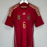 Shop 2013/15 SPAIN A.INIESTA #6 HOME SHIRT (S) ADIDAS, classic football shirts, vintage football shirts & retro soccer jerseys at Cult Kits