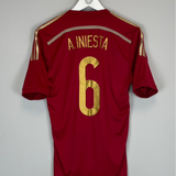 Shop 2013/15 SPAIN A.INIESTA #6 HOME SHIRT (S) ADIDAS, classic football shirts, vintage football shirts & retro soccer jerseys at Cult Kits