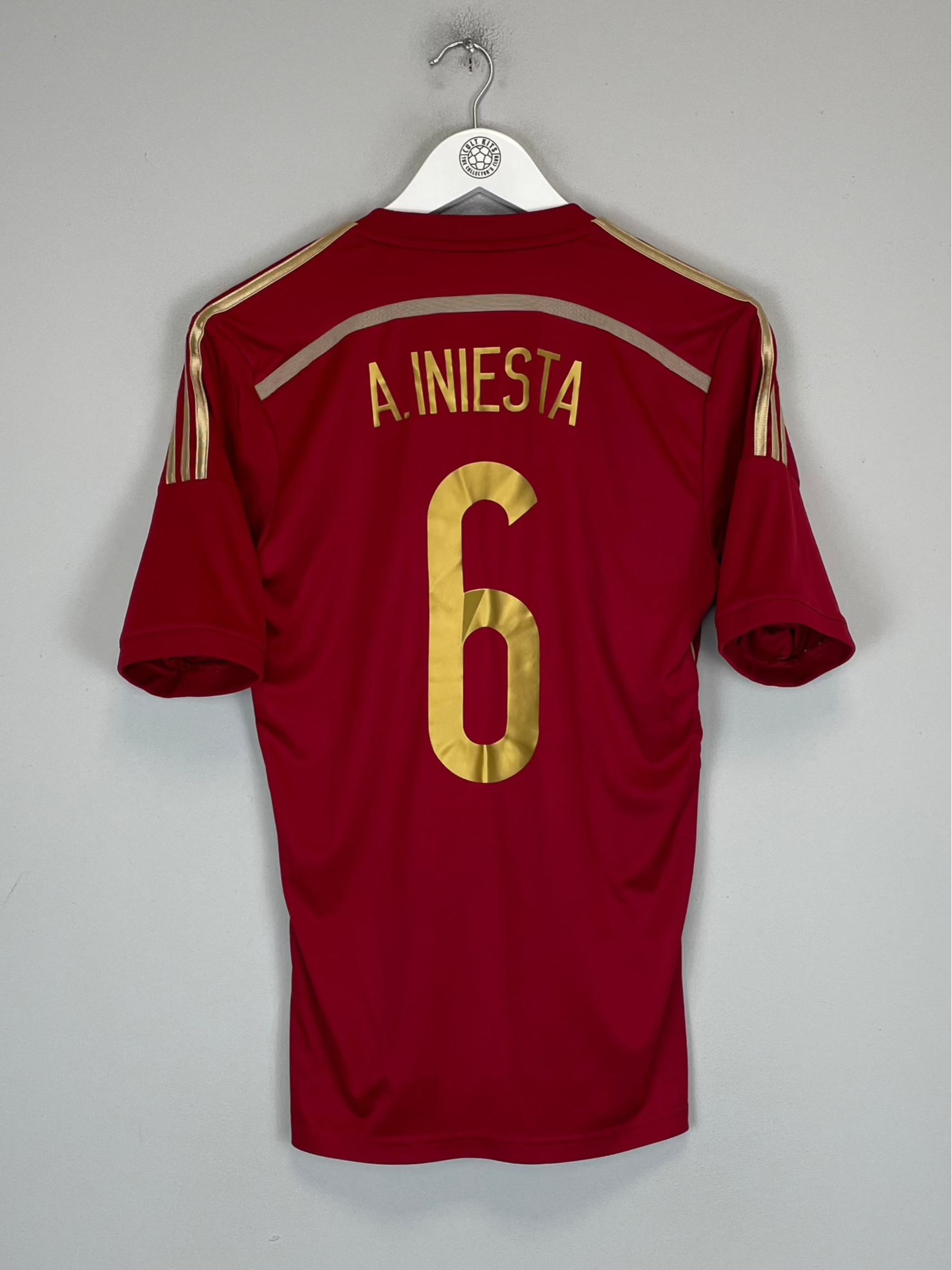 Shop 2013/15 SPAIN A.INIESTA #6 HOME SHIRT (S) ADIDAS, classic football shirts, vintage football shirts & retro soccer jerseys at Cult Kits
