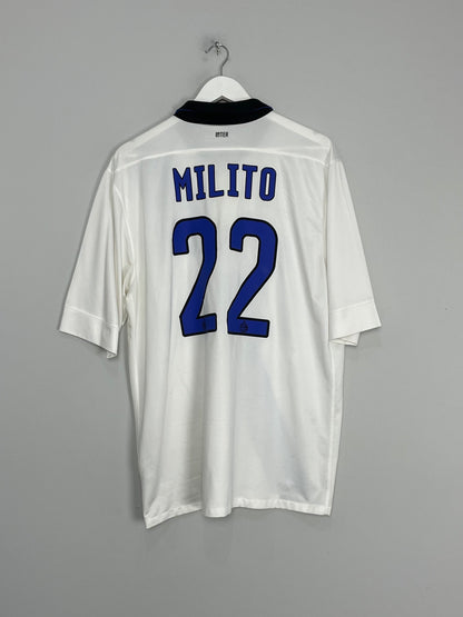 2011/12 INTER MILAN MILITO #22 AWAY SHIRT (XL) NIKE