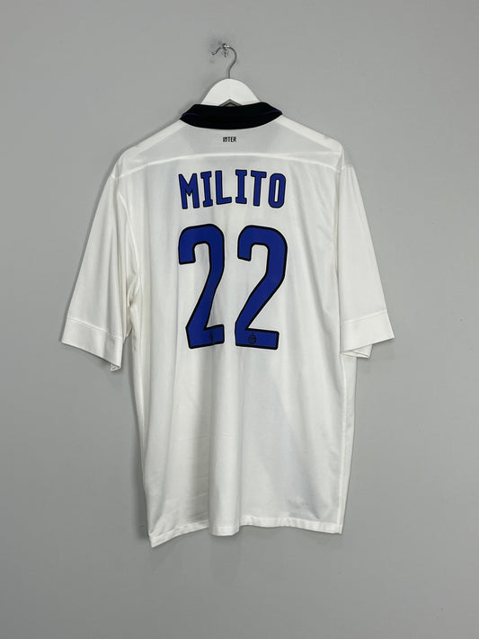 2011/12 INTER MILAN MILITO #22 AWAY SHIRT (XL) NIKE