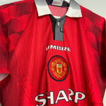 Shop 1996/98 MANCHESTER UNITED CANTONA #7 HOME SHIRT (M) UMBRO, classic football shirts, vintage football shirts & retro soccer jerseys at Cult Kits