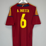 Shop 2012/13 SPAIN A.INIESTA #6 HOME SHIRT (L) ADIDAS, classic football shirts, vintage football shirts & retro soccer jerseys at Cult Kits
