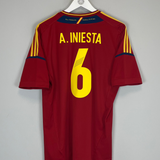 Shop 2012/13 SPAIN A.INIESTA #6 HOME SHIRT (L) ADIDAS, classic football shirts, vintage football shirts & retro soccer jerseys at Cult Kits