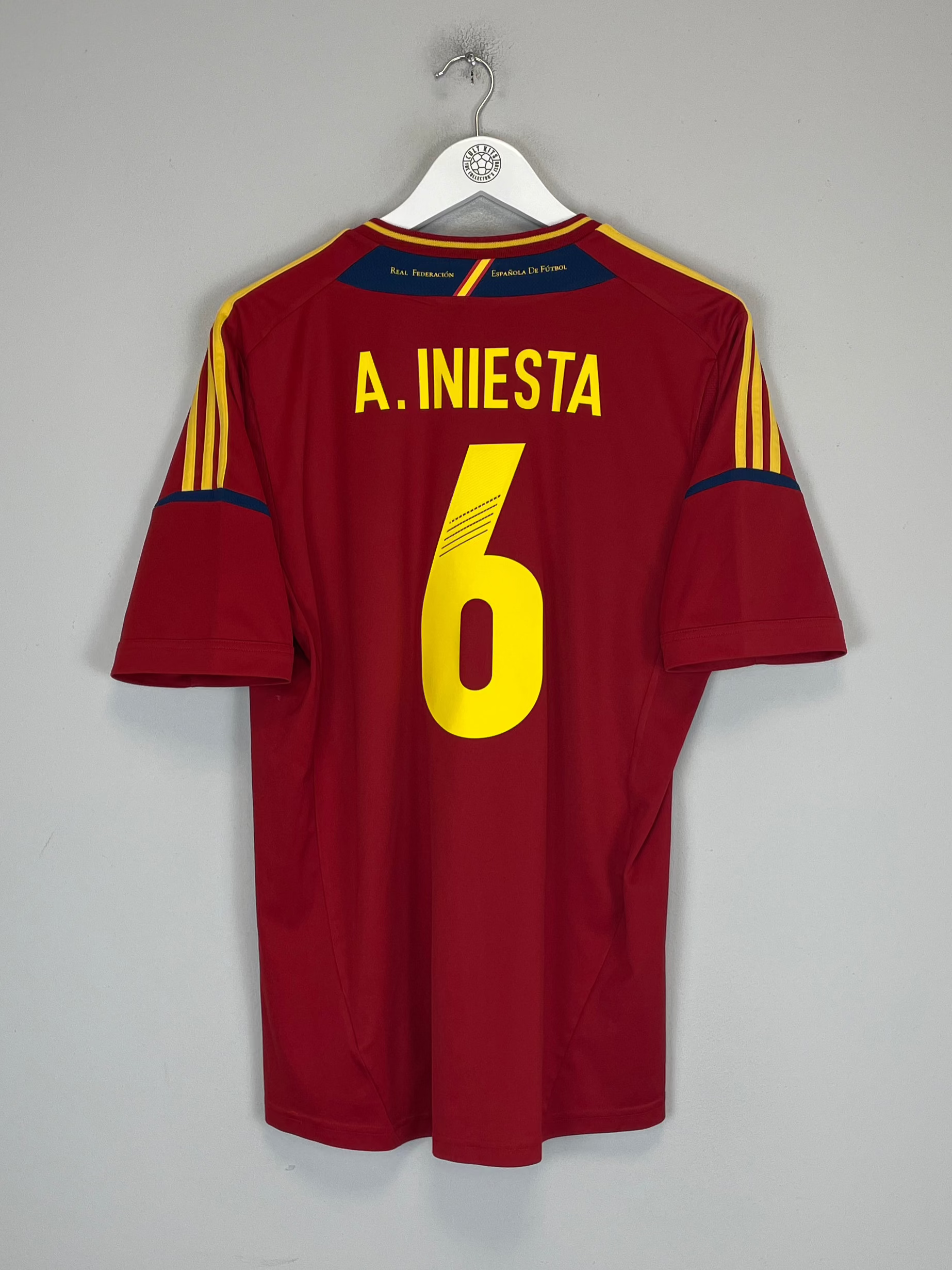 Shop 2012/13 SPAIN A.INIESTA #6 HOME SHIRT (L) ADIDAS, classic football shirts, vintage football shirts & retro soccer jerseys at Cult Kits