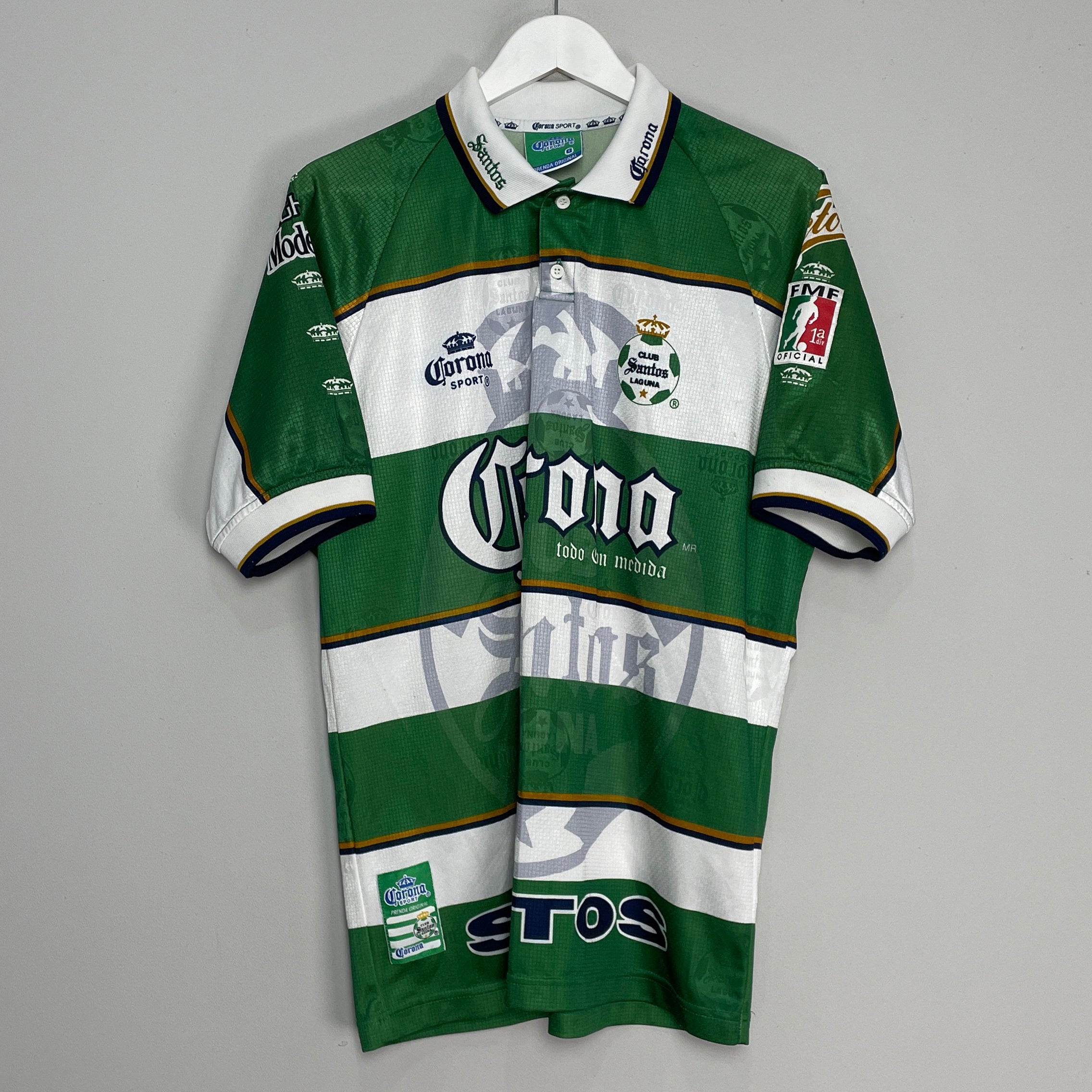 Shop 1999/00 SANTOS LAGUNA HOME SHIRT (L) CORONA SPORT, classic football shirts, vintage football shirts & retro soccer jerseys at Cult Kits