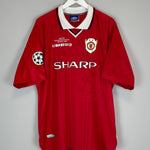 Shop 1999/00 MANCHESTER UNITED BECKHAM #7 C/L WINNERS HOME SHIRT (XXL) UMBRO, classic football shirts, vintage football shirts & retro soccer jerseys at Cult Kits