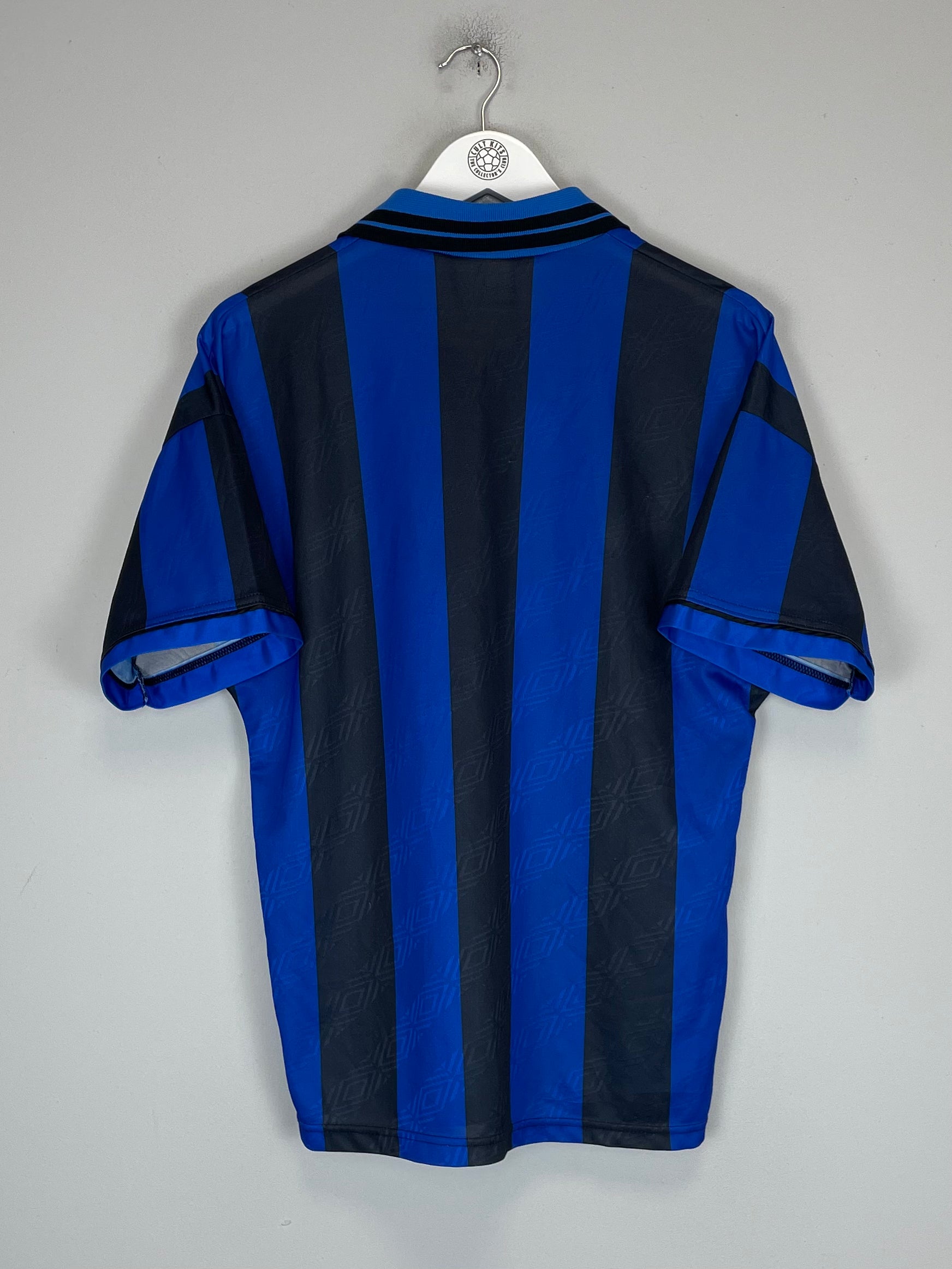 Shop 1995/96 INTER MILAN HOME SHIRT (M) UMBRO, classic football shirts, vintage football shirts & retro soccer jerseys at Cult Kits