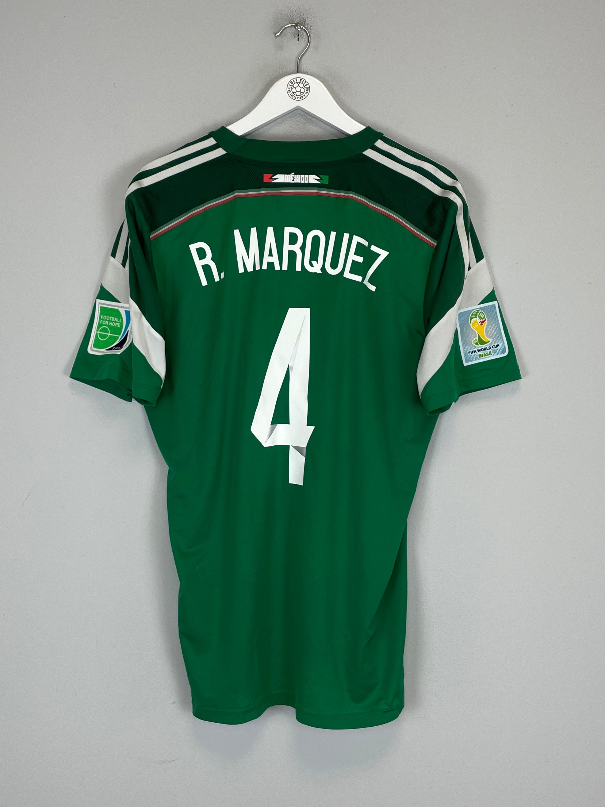 Shop 2014/15 MEXICO R.MARQUEZ #4 *PLAYER ISSUE* HOME SHIRT (XL) ADIDAS, classic football shirts, vintage football shirts & retro soccer jerseys at Cult Kits