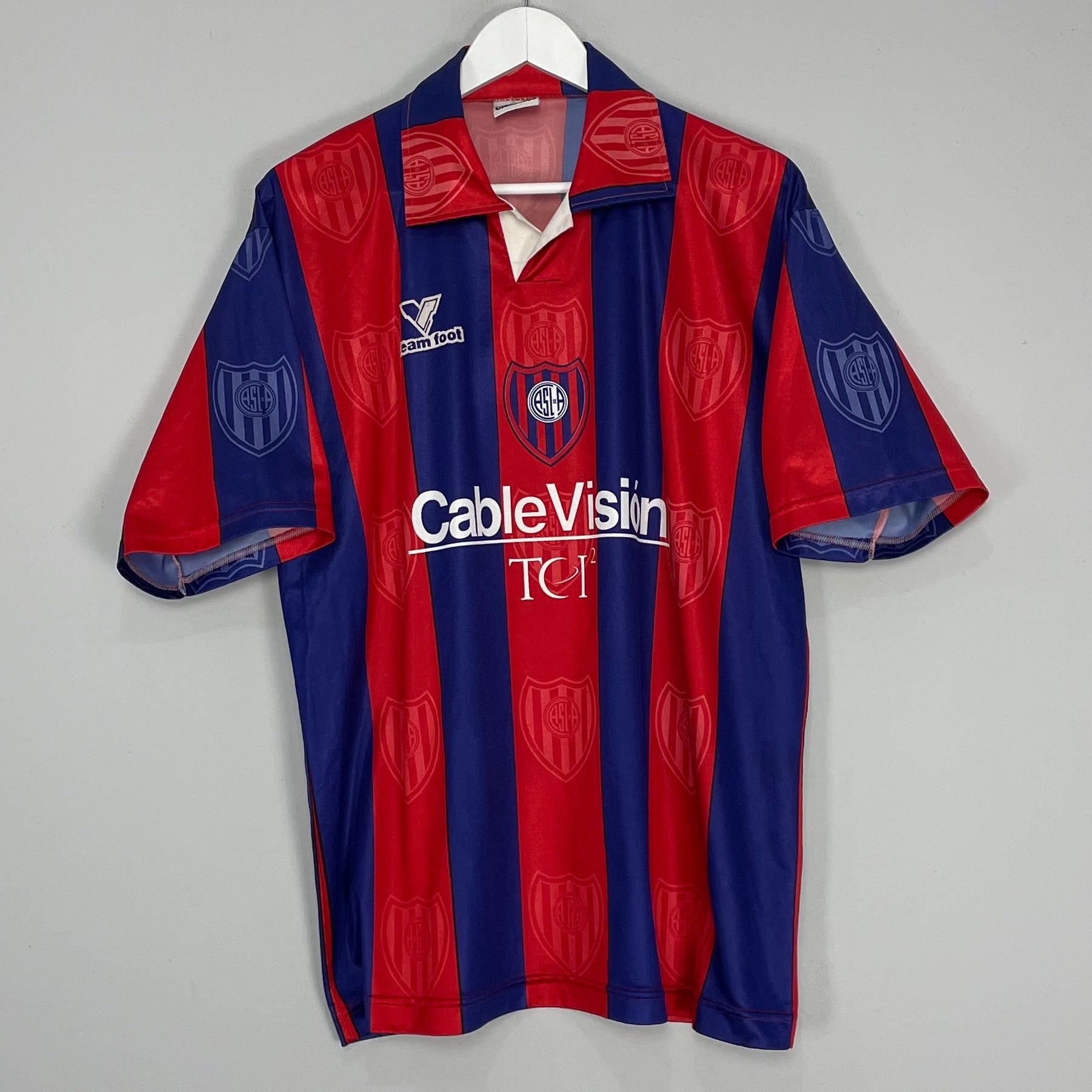 Shop 1998/99 SAN LORENZO HOME SHIRT (L) TEAM FOOT, classic football shirts, vintage football shirts & retro soccer jerseys at Cult Kits