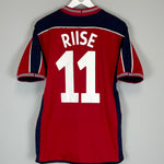 Shop 2003/04 NORWAY RIISE #11 HOME SHIRT (M) UMBRO, classic football shirts, vintage football shirts & retro soccer jerseys at Cult Kits