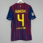 2011/12 BARCELONA FABREGAS #4 HOME SHIRT (M) NIKE
