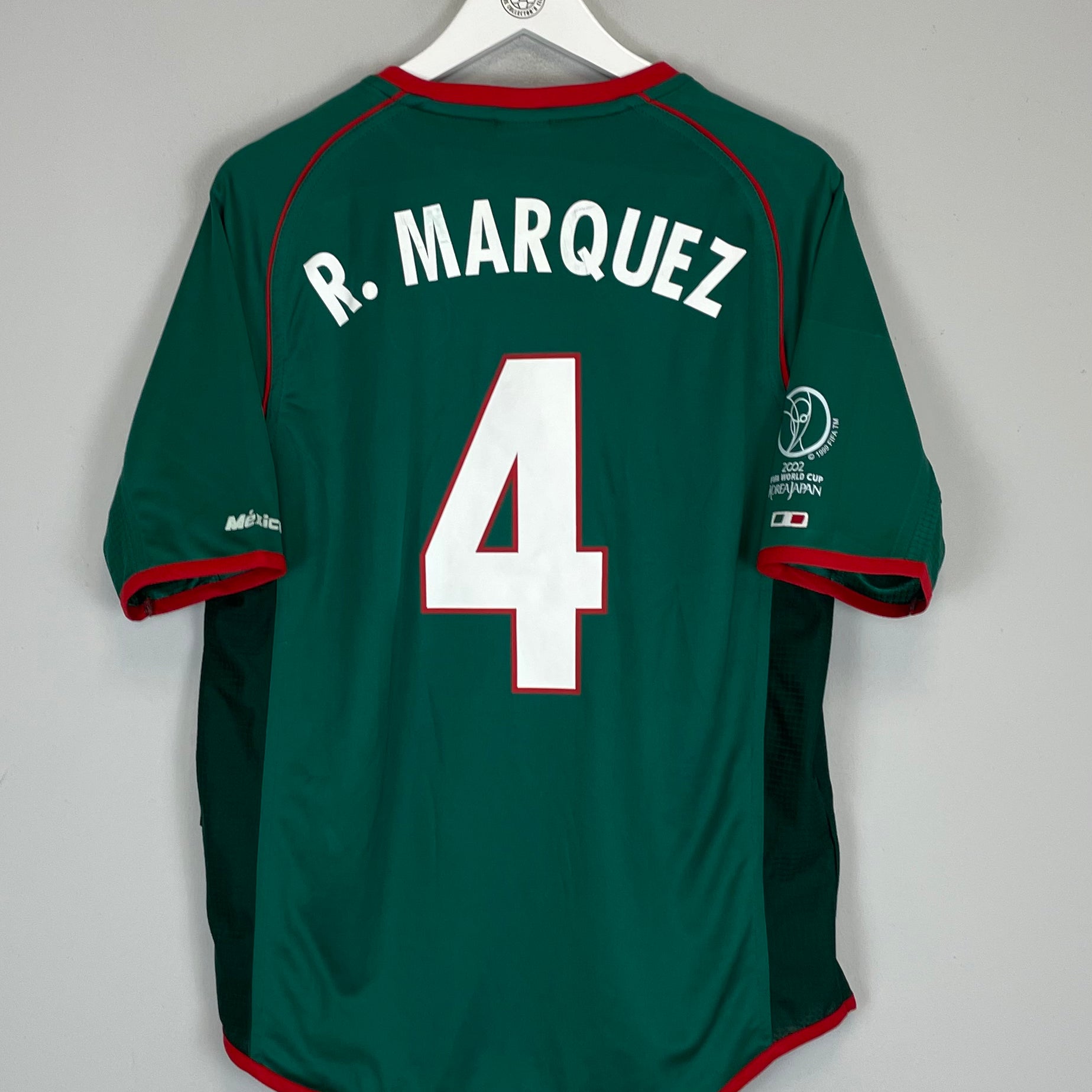 Shop 2002/03 MEXICO R.MARQUEZ #4 HOME SHIRT (L) ATLETICA, classic football shirts, vintage football shirts & retro soccer jerseys at Cult Kits