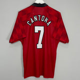 Shop 1996/98 MANCHESTER UNITED CANTONA #7 HOME SHIRT (L) UMBRO, classic football shirts, vintage football shirts & retro soccer jerseys at Cult Kits